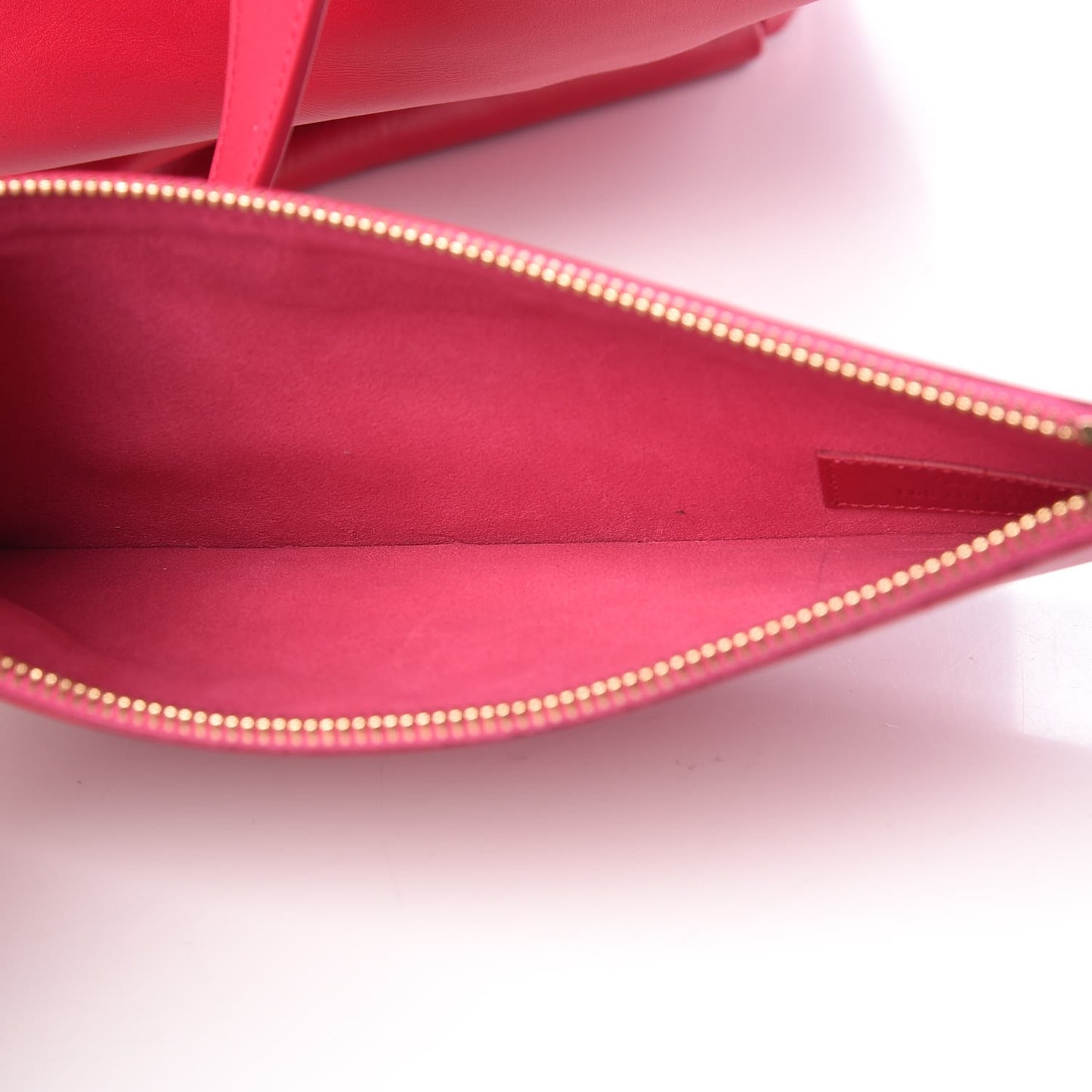 Calfskin Suede Reversible East West Shopper Tote Fuchsia