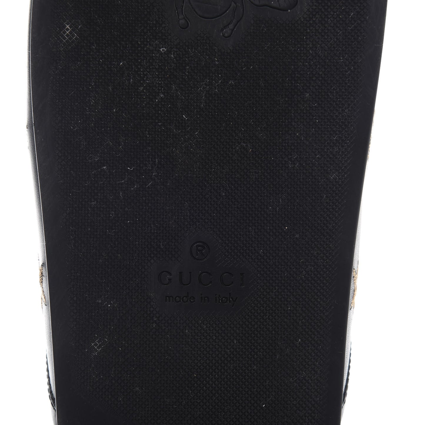 Calfskin Bee Star Embroidered Mens Horsebit River Slippers 8 Black