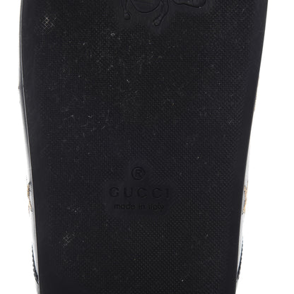 Gucci Calfskin Bee Star Embroidered Mens Horsebit River Slippers 8 Black 7 of 8