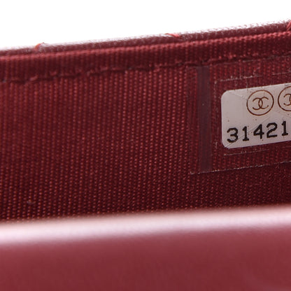 Chanel Lambskin Quilted Top Handle Flap Coin Purse With Chain Burgundy 8 of 9