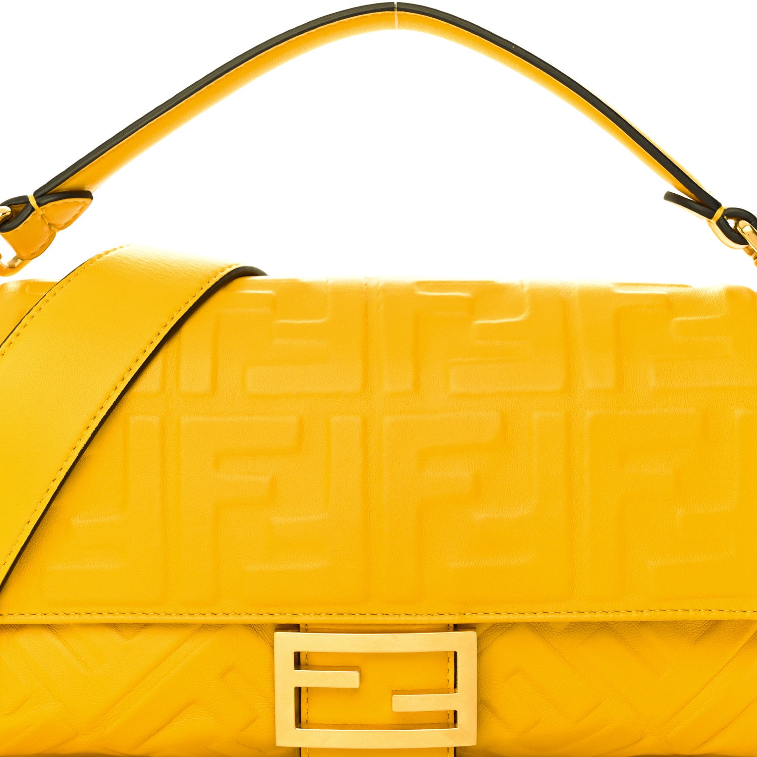 Fendi Nappa FF 1974 Embossed Baguette Mimosa 7 of 13