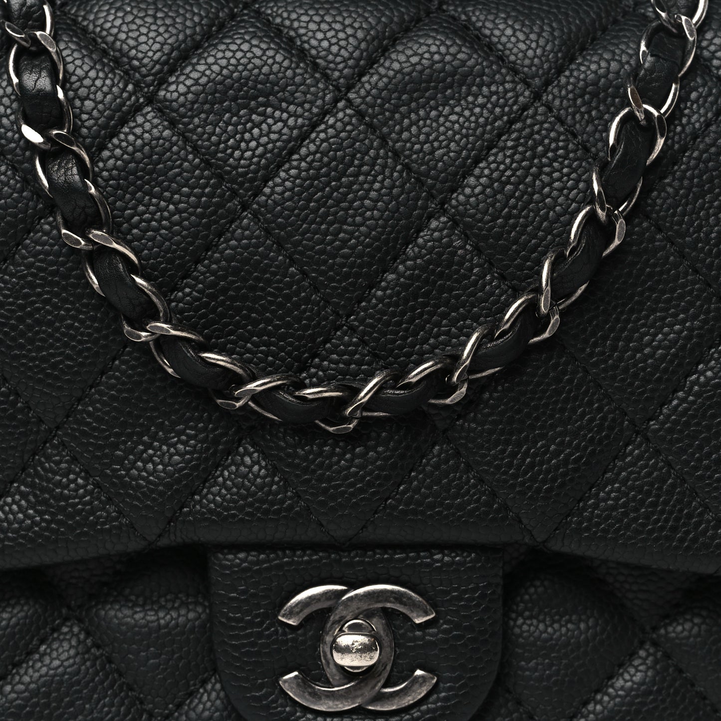 Caviar Quilted Large Now and Forever Flap Black
