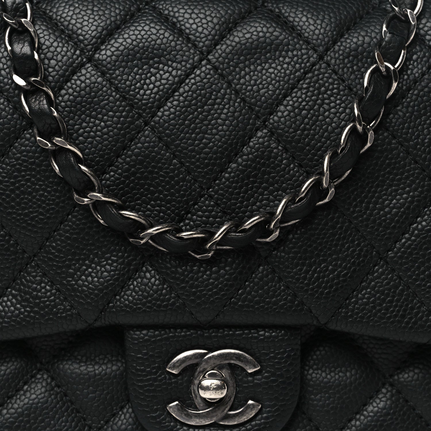 Chanel Caviar Quilted Large Now and Forever Flap Black 8 of 10