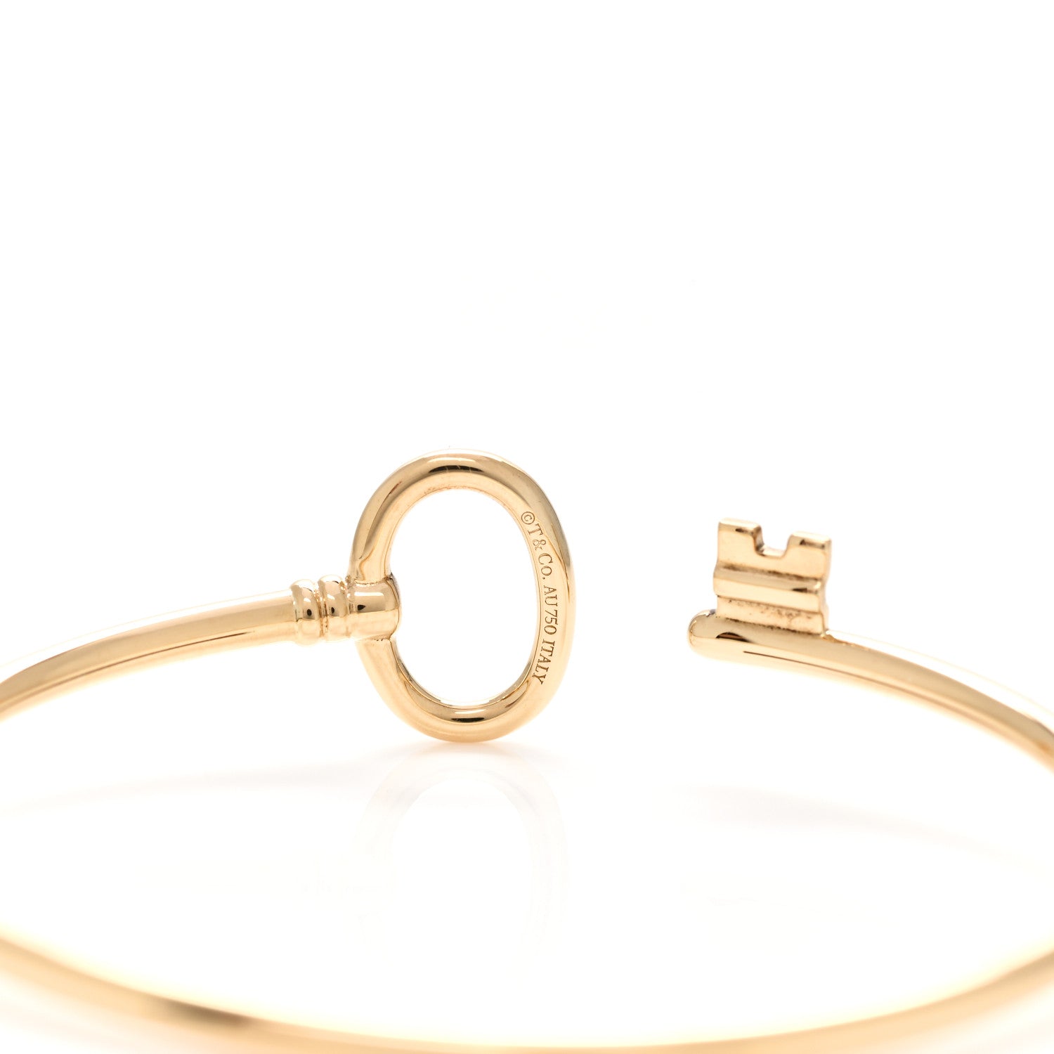 Tiffany 18K Yellow Gold Keys Wire Bracelet 4 of 5