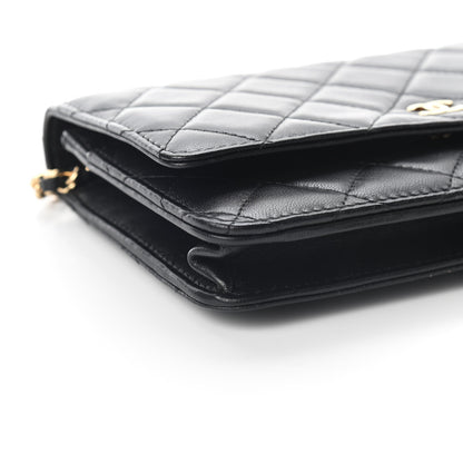 Chanel Lambskin Quilted Wallet On Chain WOC Black 8 of 9