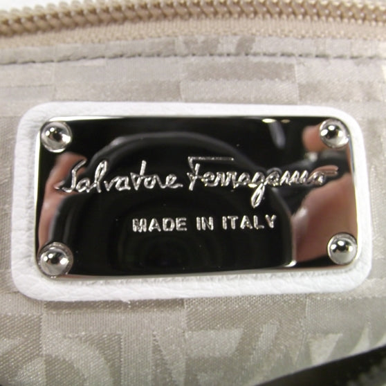 SALVATOREFERRAGAMOLeatherLargeSofiaWhite