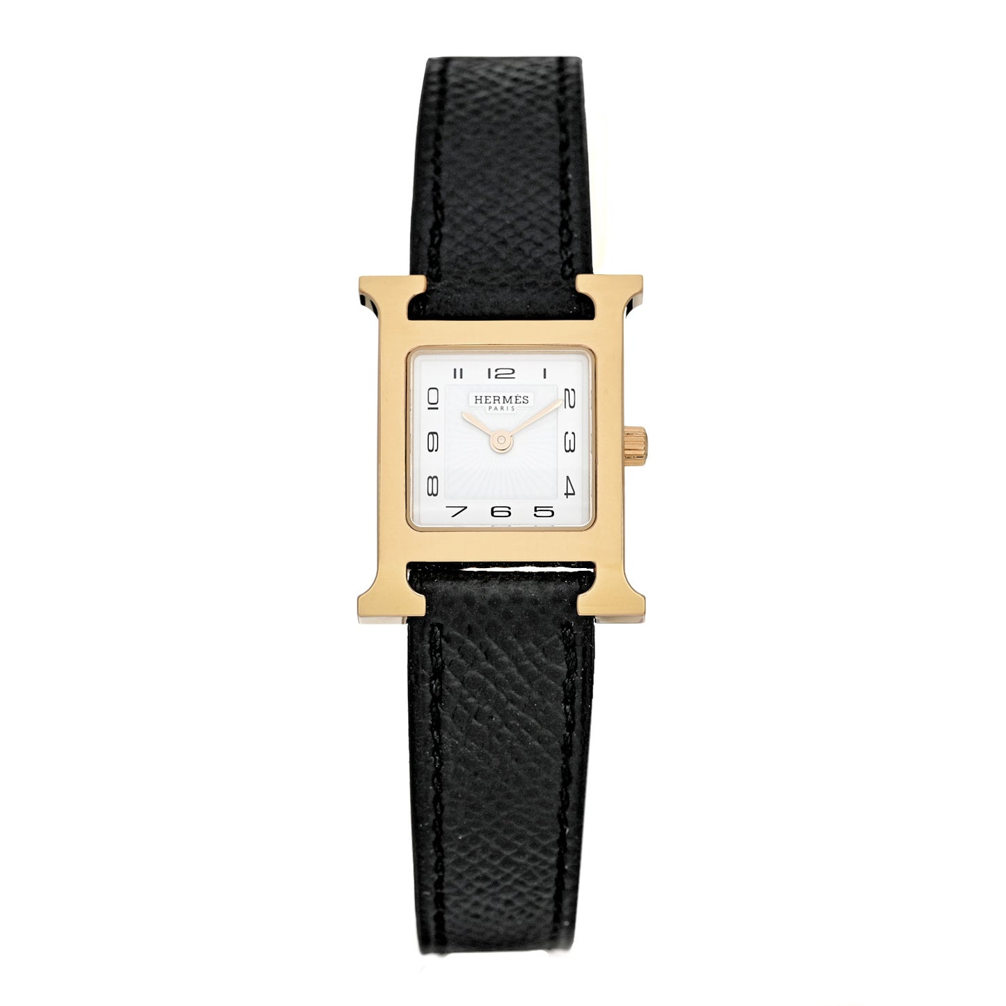 Stainless Steel Epsom 21mm Heure H Hour Quartz Watch Noir