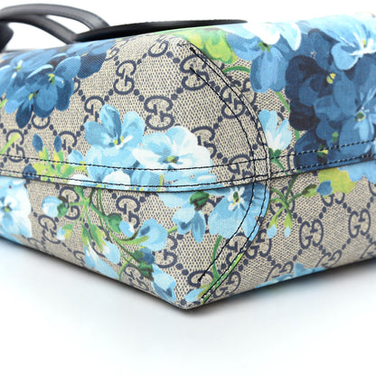 Gucci GG Supreme Monogram Blooms Small Reversible Tote Beige Blue Navy 7 of 10