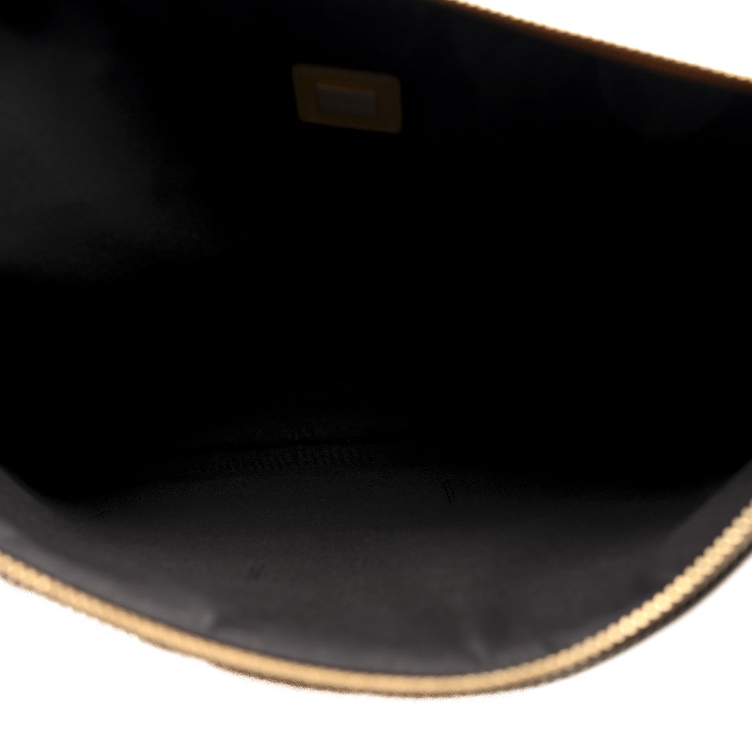 Fendi Vitello King Logo Embossed Large Flat Pouch Miele Scuro