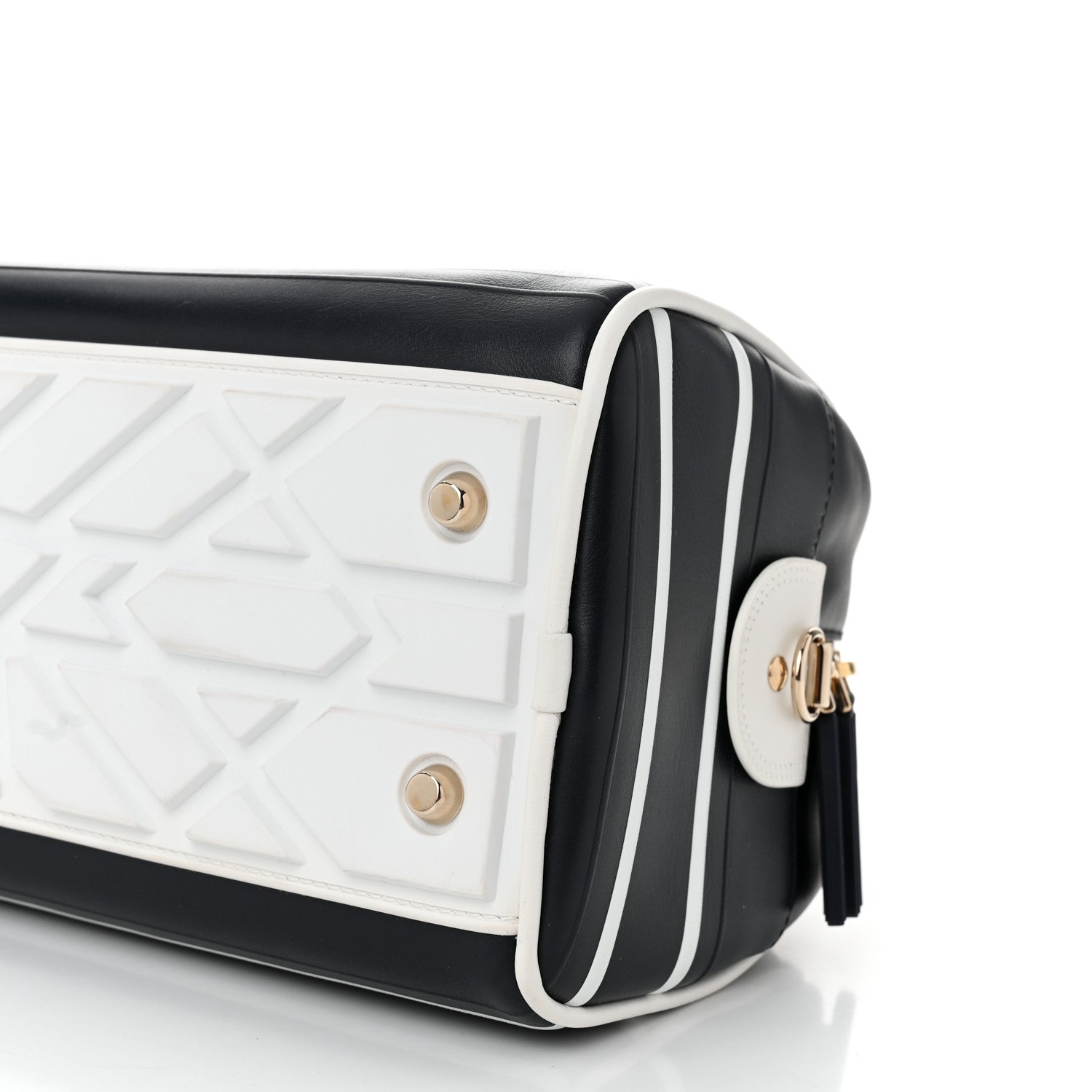 Christian Dior Calfskin Small Dior Vibe Zip Bowling Bag Blue White 10 of 10