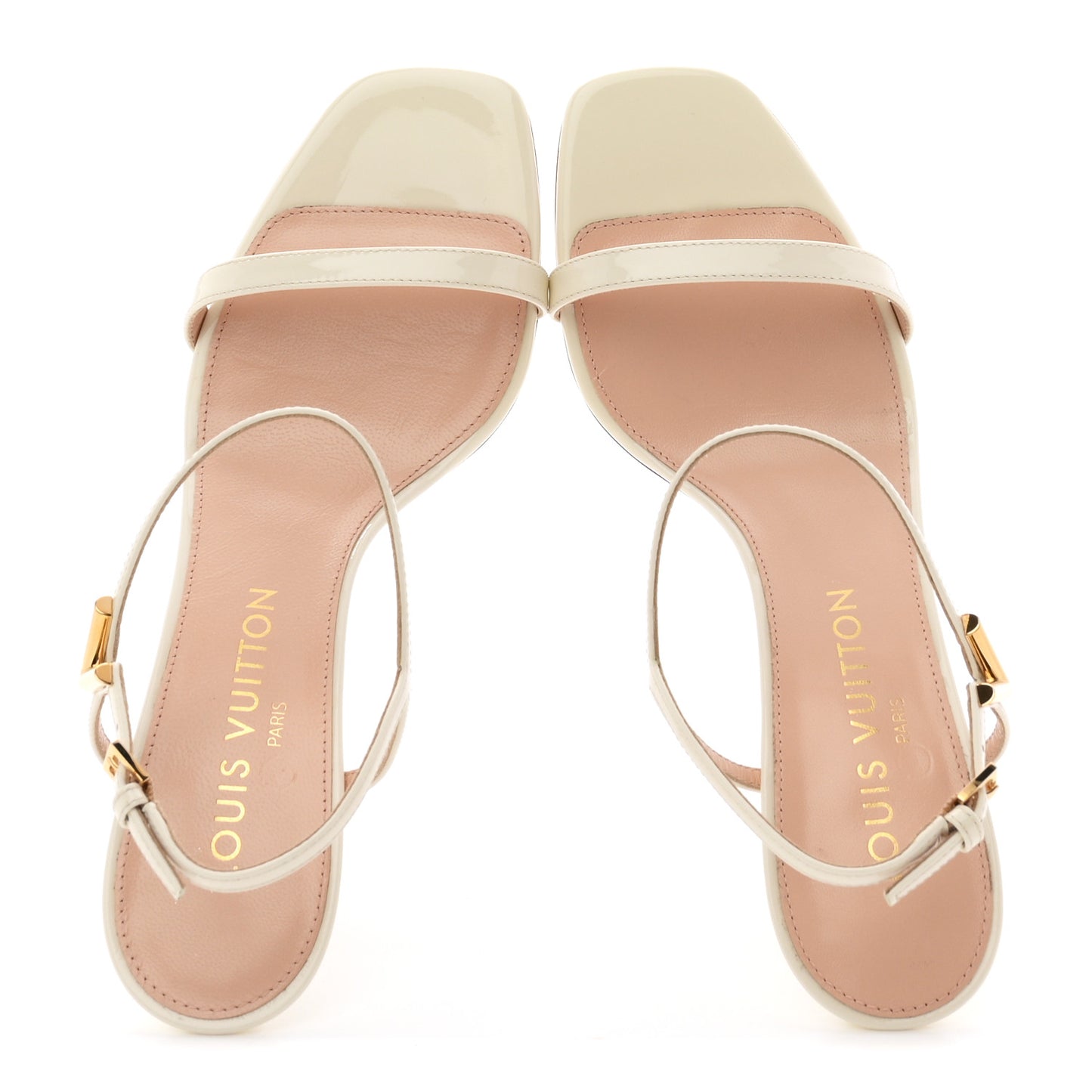 Patent Calfskin Blossom Sandals 37.5 White
