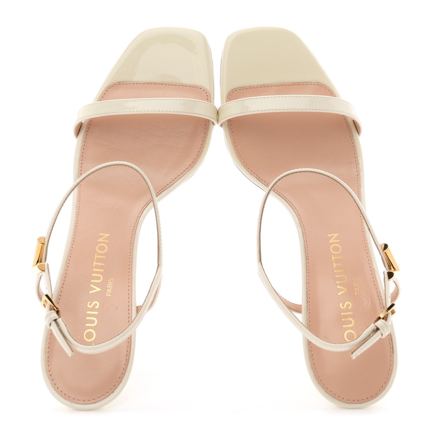 Louis Vuitton Patent Calfskin Blossom Sandals 37.5 White 2 of 9