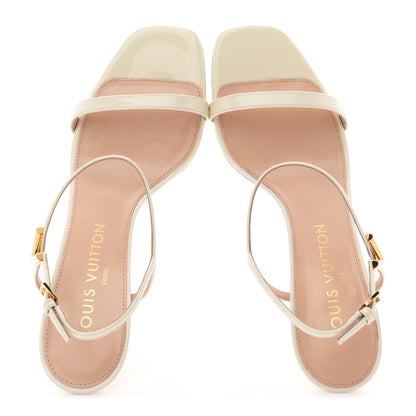 Louis Vuitton Patent Calfskin Blossom Sandals 37.5 White 2 of 9