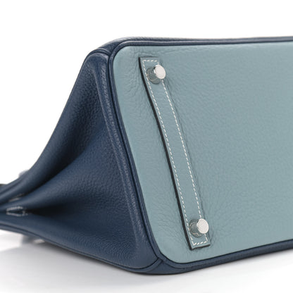 Hermes Togo Bi-Color Birkin 30 Bleu de Malte Ciel 9 of 12