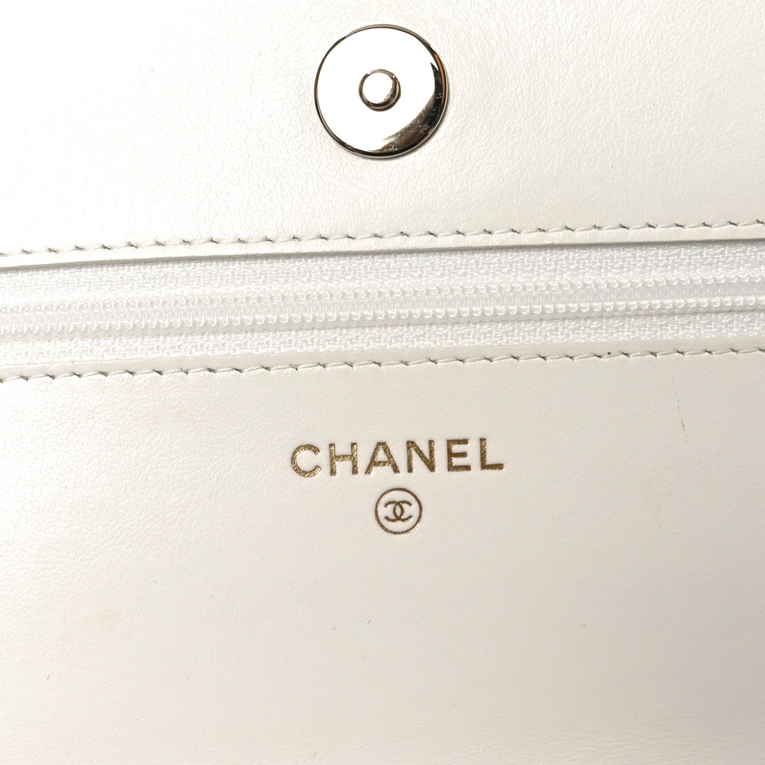 Chanel Caviar Camellia Embossed Wallet On Chain WOC White 6 of 11