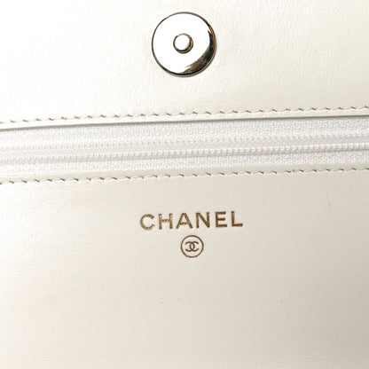Chanel Caviar Camellia Embossed Wallet On Chain WOC White 6 of 11