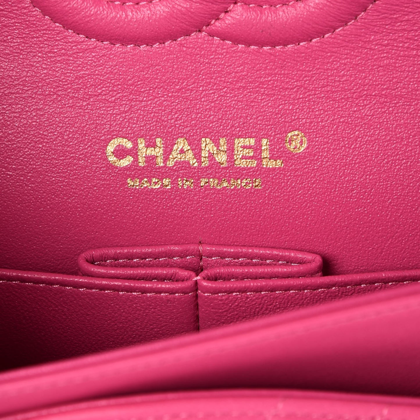 Lambskin Chevron Quilted Medium Double Flap Pink