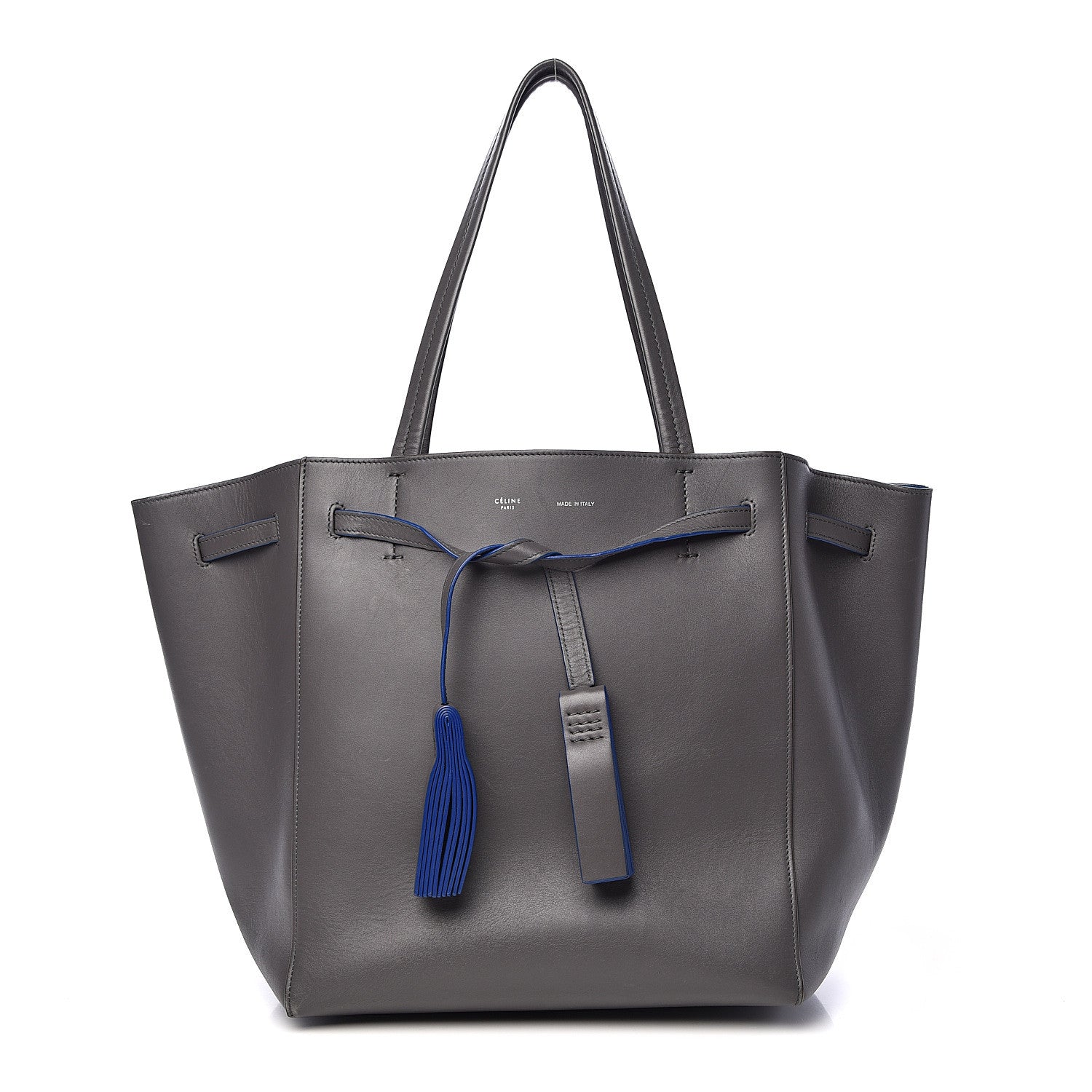 Celine Smooth Calfskin Small Tassel Cabas Phantom Gray Blue 1 of 18