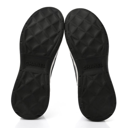 Chanel Velvet Calfskin Mixed Fibers CC Sneakers 40 Black 5 of 9