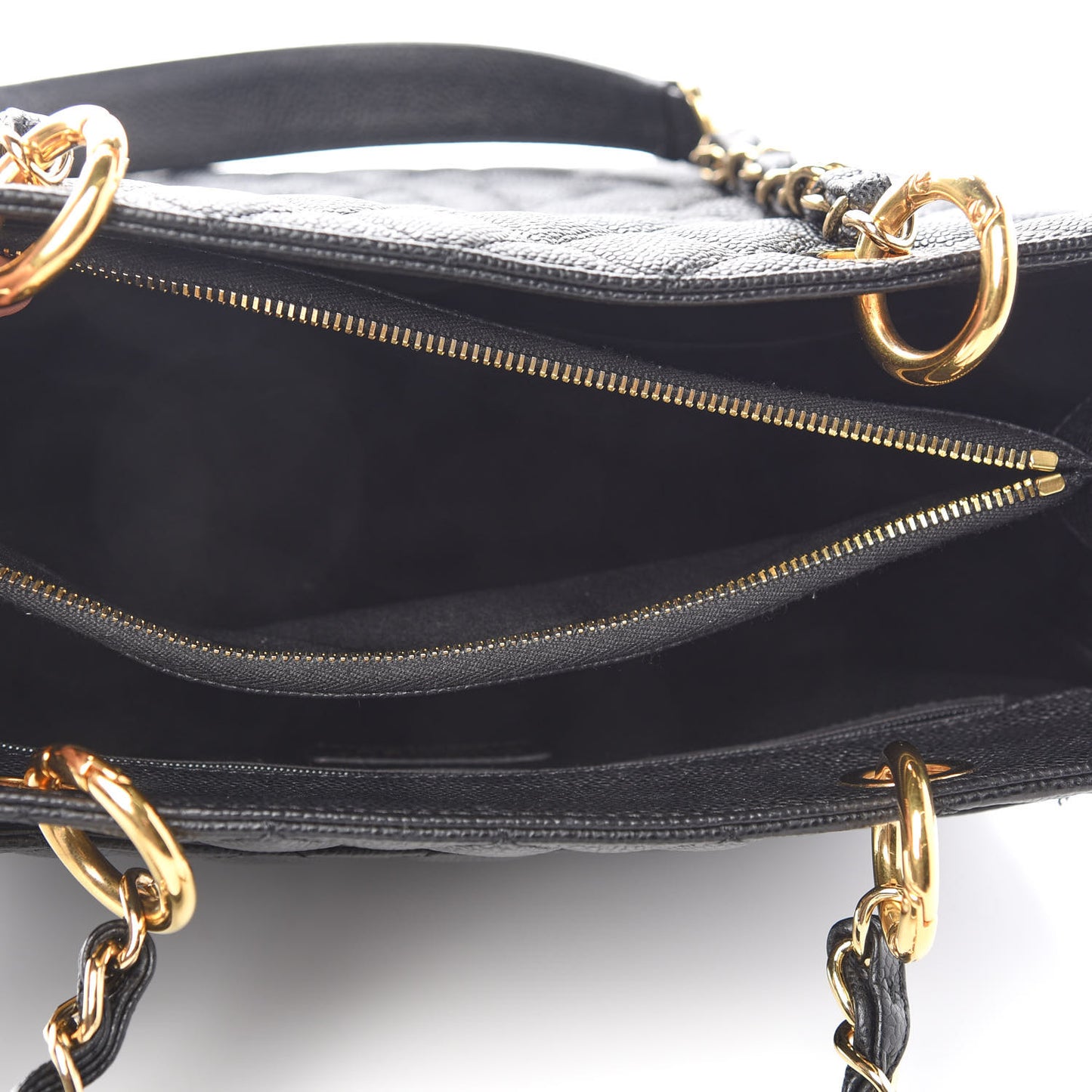 Caviar Quilted Grand Shopping Tote GST Black