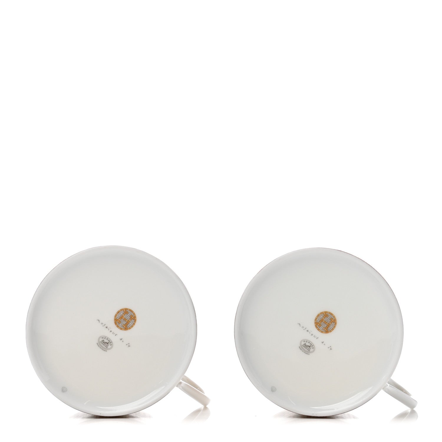 Hermes Porcelain Mosaique Au 24 Gold Breakfast Cup And Saucer Set Of 2 4 of 10