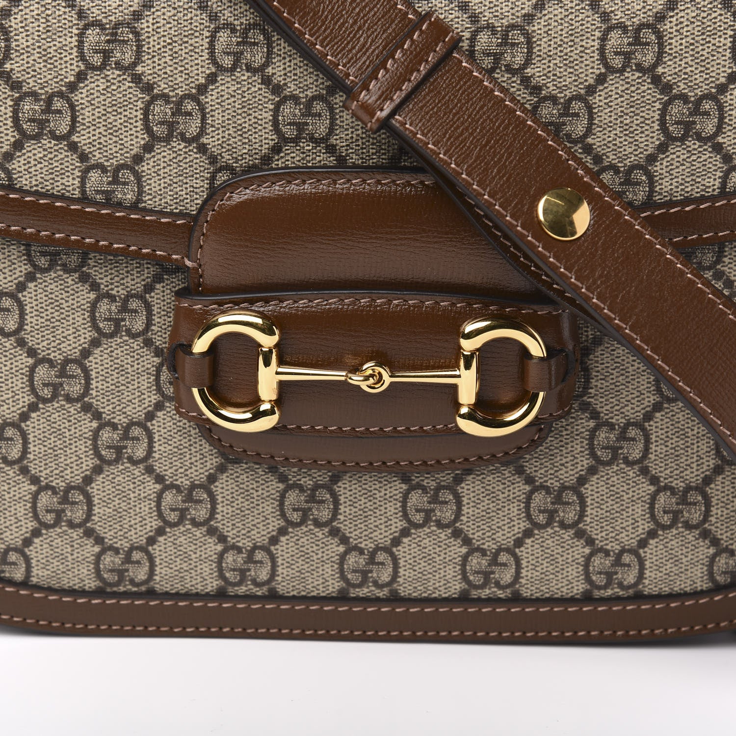 Gucci GG Supreme Monogram Horsebit 1955 Shoulder Bag Beige Brown Sugar 10 of 10