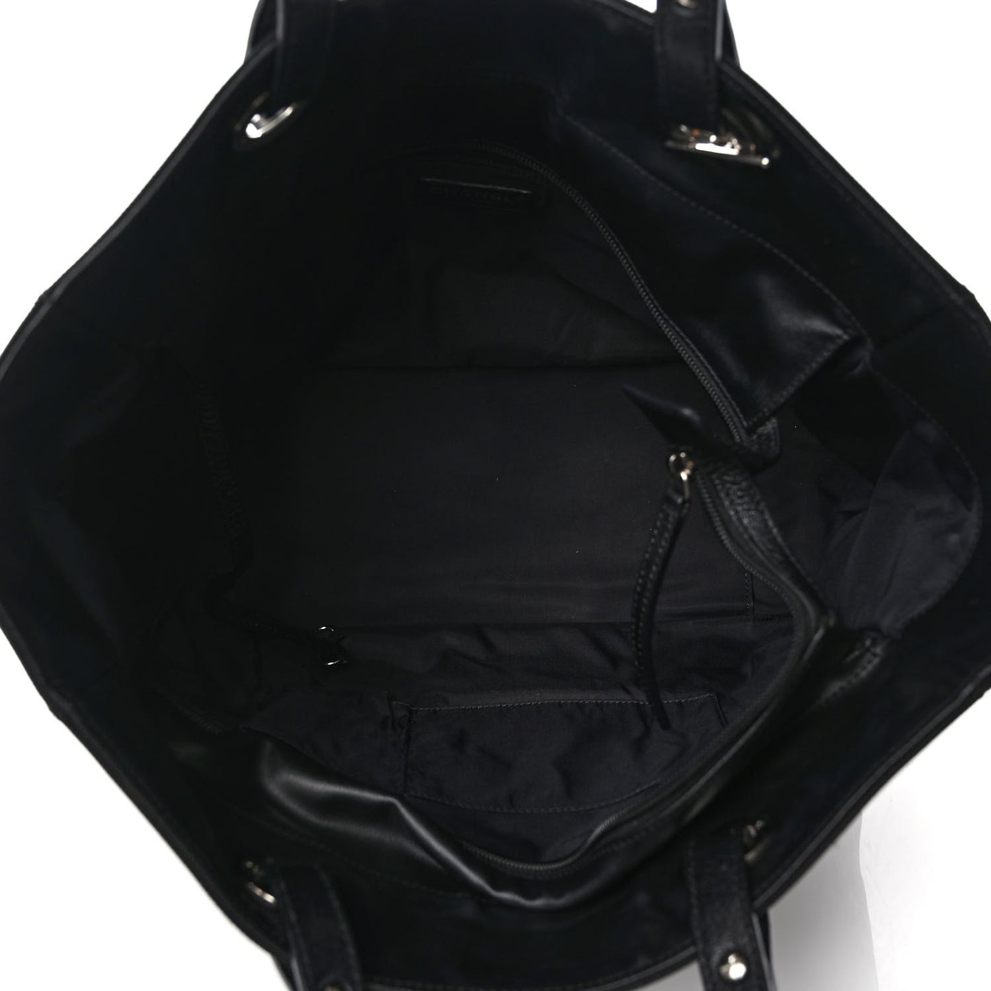 Coated Canvas Quilted Large Paris Biarritz Tote Black