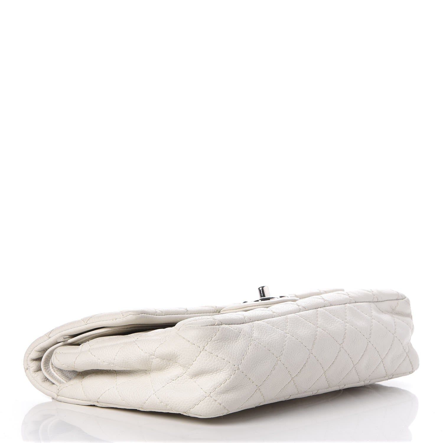Chanel Washed Caviar Quilted Medium Double Flap White 5 of 9