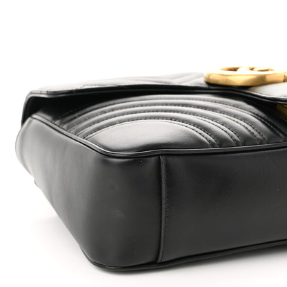 Gucci Calfskin Matelasse Medium GG Marmont Shoulder Bag Black 8 of 11