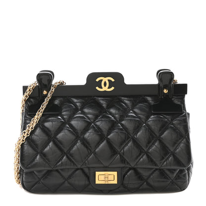 Chanel Aged Calfskin Quilted 2.55 Reissue 225 Hanger Flap Black 1 of 10
