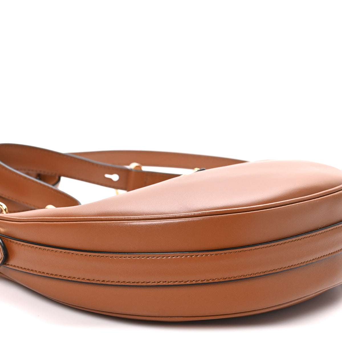 Prada Soft Calfskin Arque Shoulder Bag Cognac 8 of 9