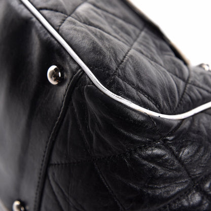 Chanel Lambskin Quilted East West Accordion Flap Black 12 of 14