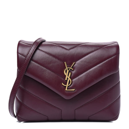 Saint Laurent Calfskin Y Quilted Monogram Toy Loulou Monogram Crossbody Bag Rouge Legion 1 of 15