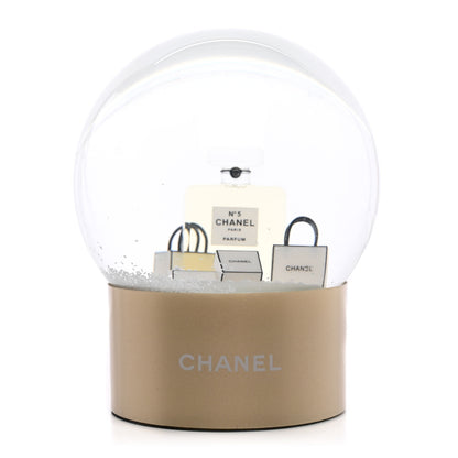 Chanel Glass N°5 Perfume Bottle Snow Globe Gold 1 of 8