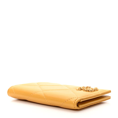 Chanel Lambskin Quilted Chanel 19 Passport Holder Yellow 4 of 6