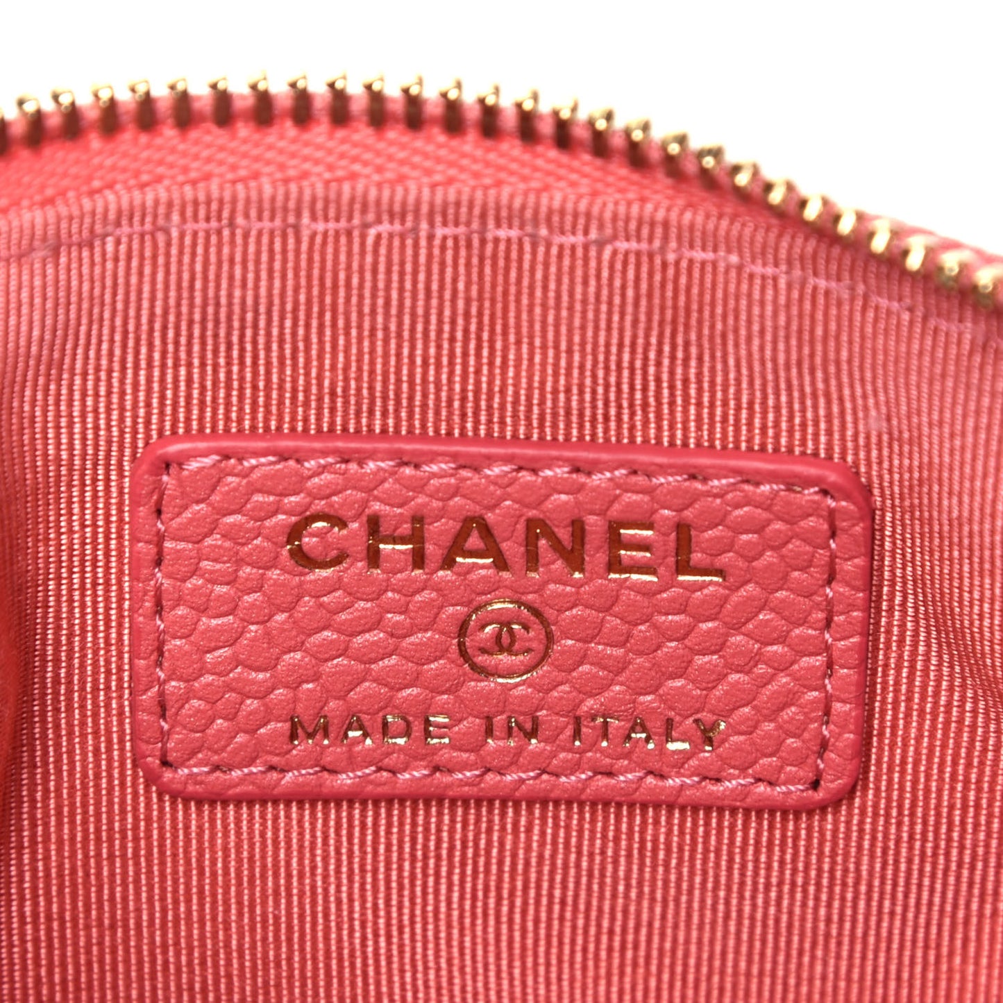 Iridescent Caviar Quilted Small Cosmetic Case Pink