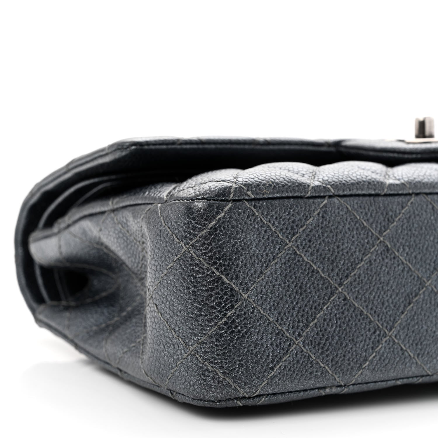 Chanel Pearly Caviar Quilted Medium Double Flap Grey 9 of 10