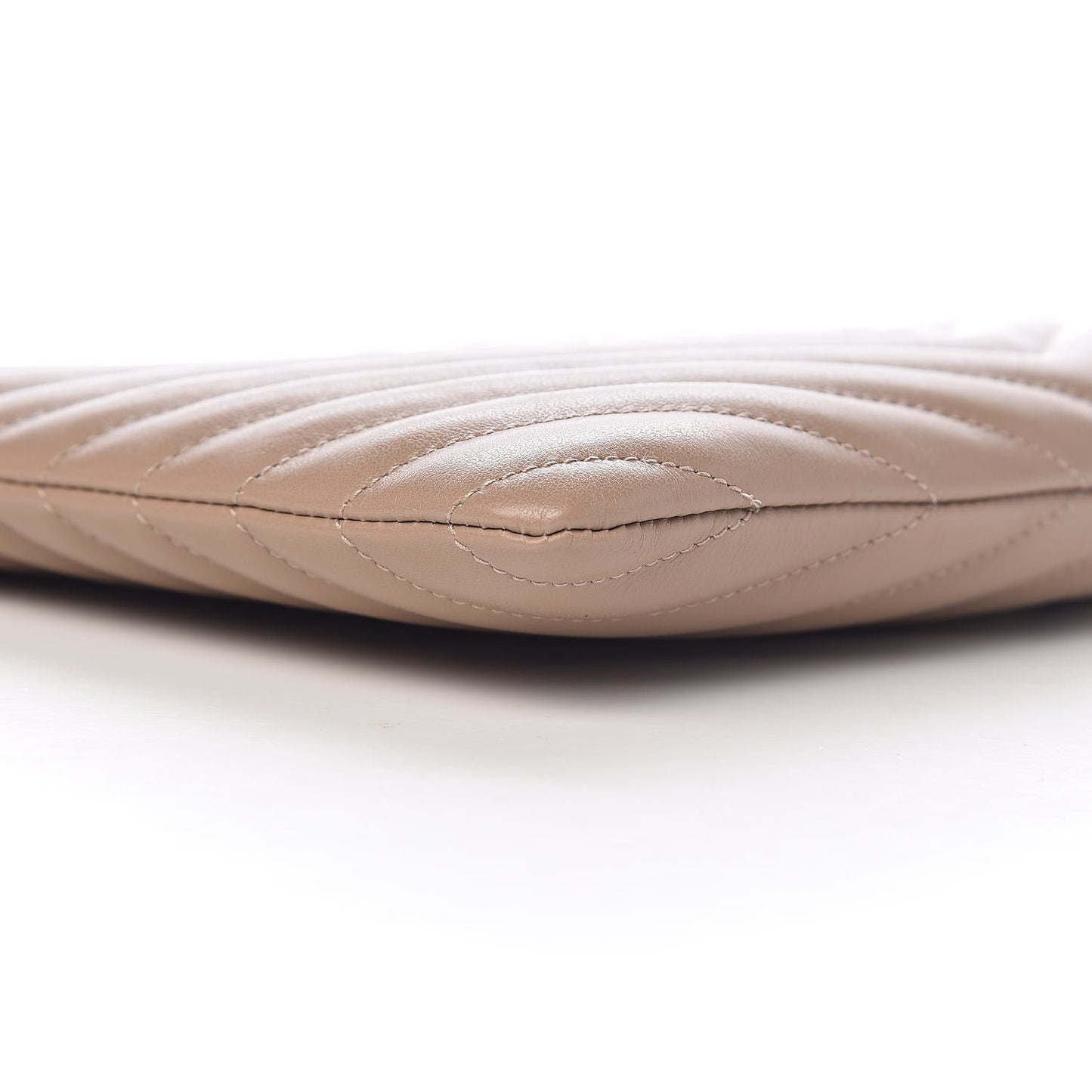 Calfskin Matelasse Chevron Monogram A5 Wristlet Light Taupe