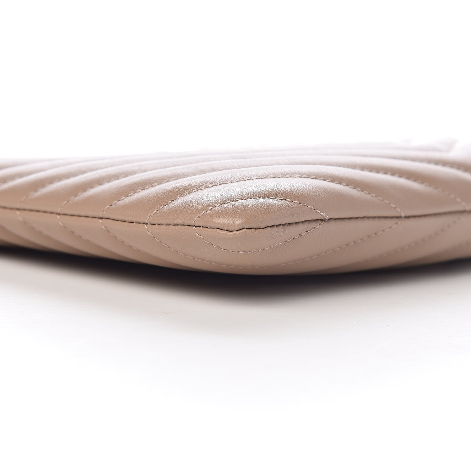 Saint Laurent Calfskin Matelasse Chevron Monogram A5 Wristlet Light Taupe 7 of 9