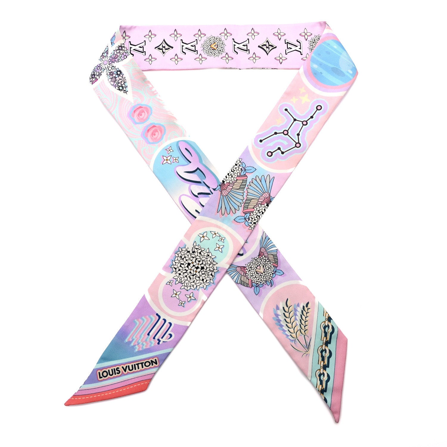 Louis Vuitton Silk Monogram Astro Virgo BB Bandeau Light Pink 1 of 4