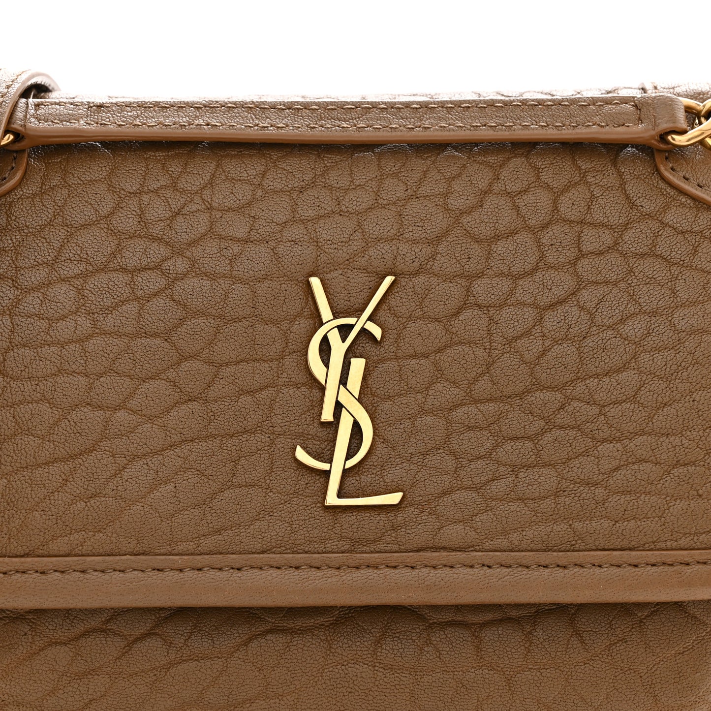 Grained Lambskin Monogram Mini Niki Chain Satchel Dark Cork
