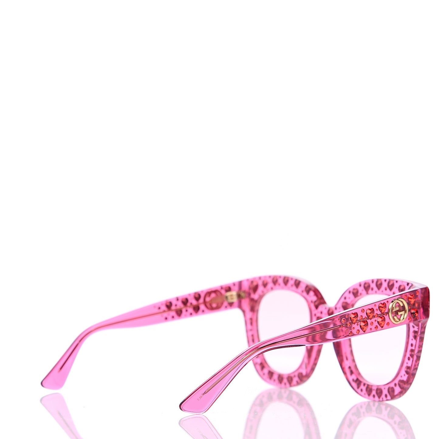 Acetate Crystal Heart GG0116S Sunglasses Fuchsia