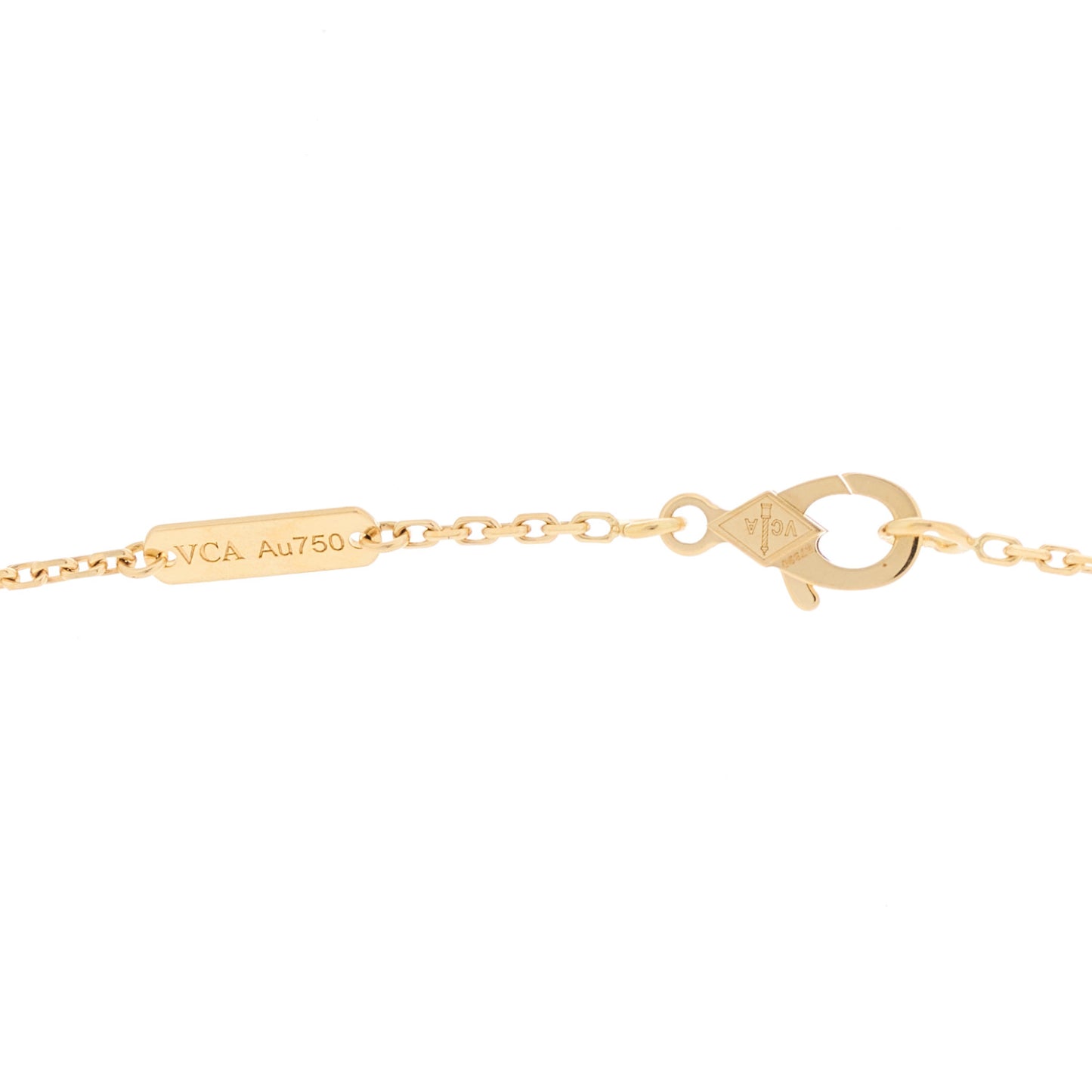 18K Yellow Gold Mother of Pearl Vintage Alhambra Pendant Necklace