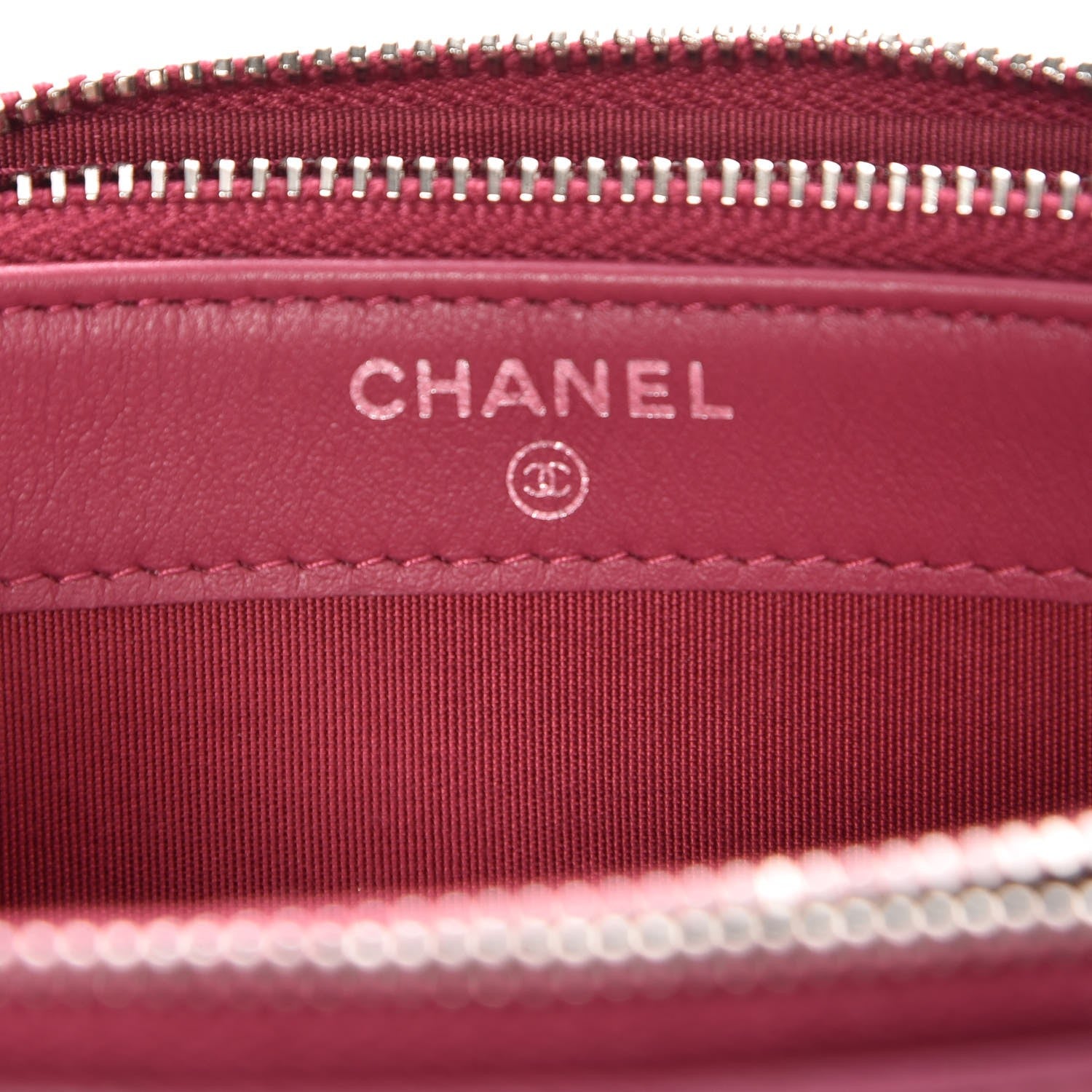 Chanel Lambskin Camellia Embossed Small Clutch With Chain Fuchsia 8 of 11
