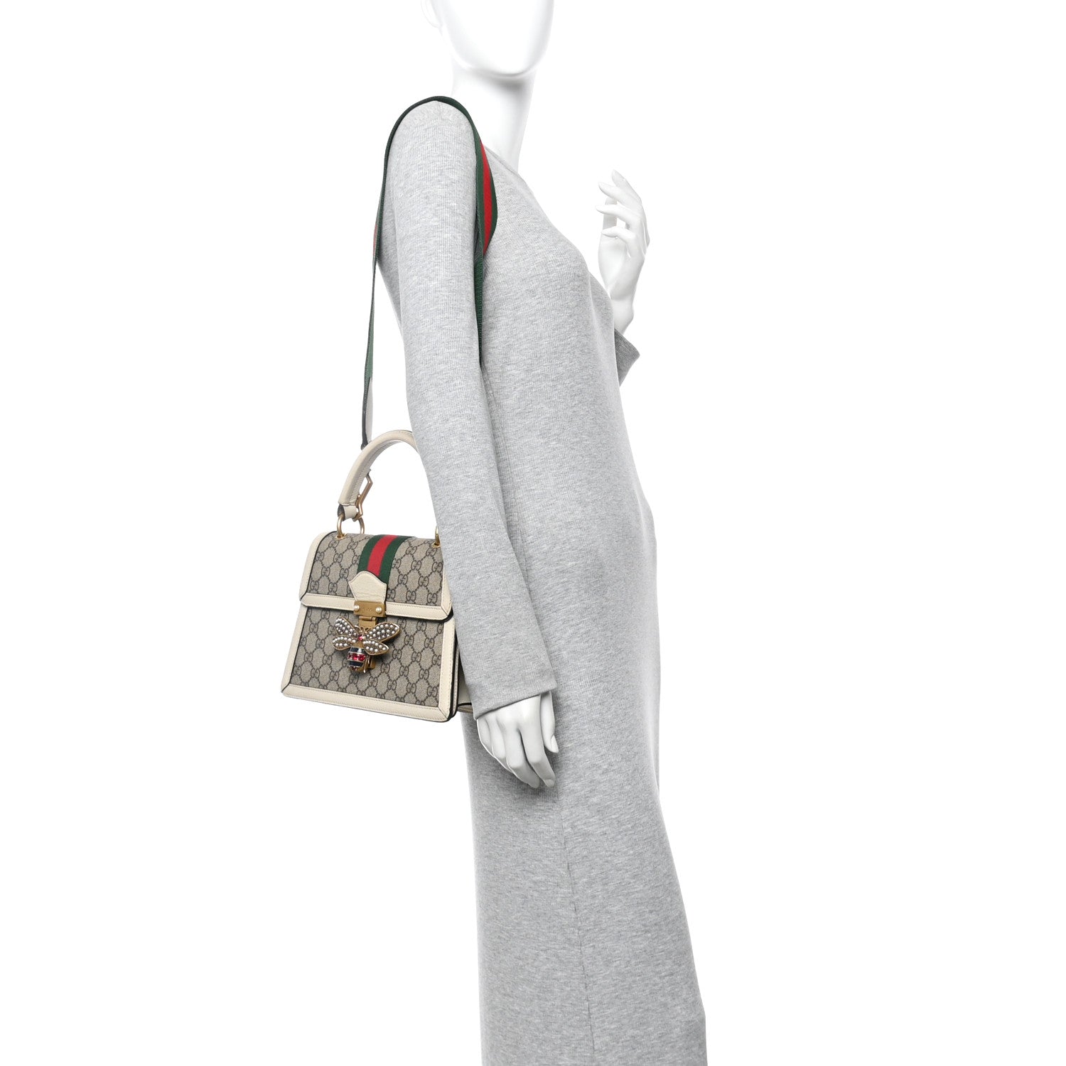 Gucci GG Supreme Monogram Small Queen Margaret Top Handle Bag White 2 of 13