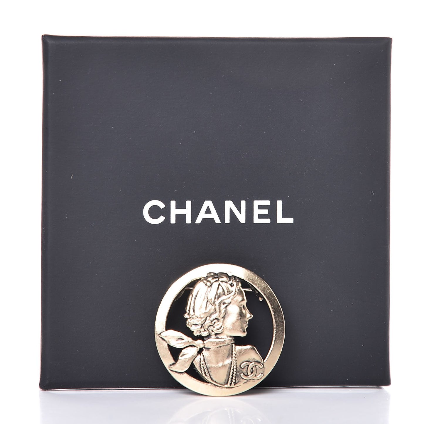 Coco Profile Brooch Gold