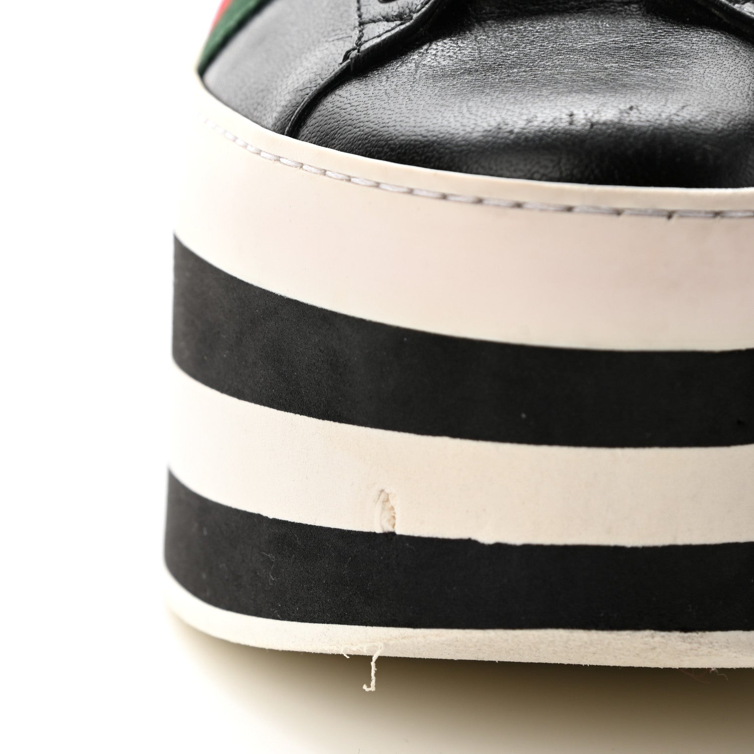 Gucci Malaga Kid Peggy Platform Sneakers 37 Black White 10 of 11