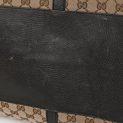 Gucci Monogram Dollar Calfskin Large Boston Duffle Bag Beige Ebony Testa di Moro Marrone Scuro 12 of 16