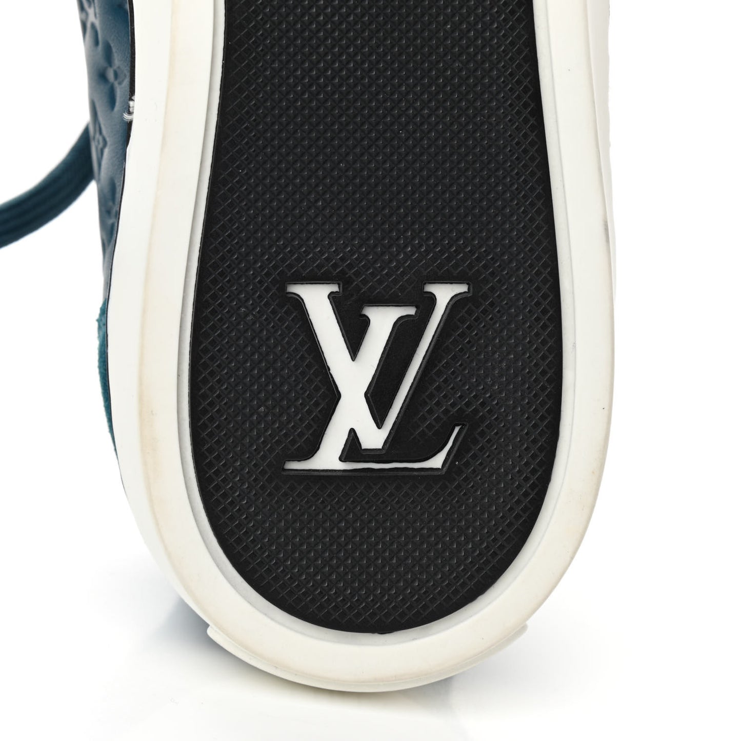 Calfskin Embossed Monogram Punchy Sneakers 37 Blue