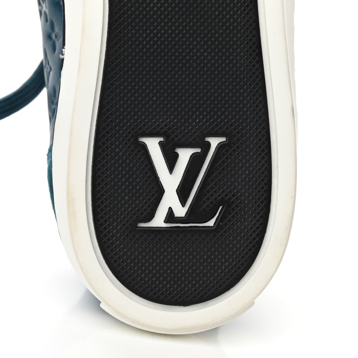 Louis Vuitton Calfskin Embossed Monogram Punchy Sneakers 37 Blue 6 of 8